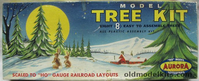 Aurora HO Model Tree Kit Eight Easy To Assemble Trees, 651-79 plastic model kit